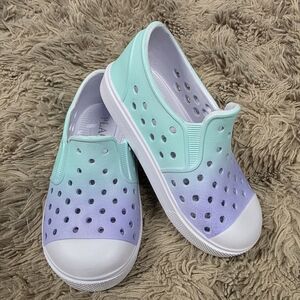 NWOB...Childrens Place Kids Aqua and Purple Slip-On Shoes Kid's Size 7